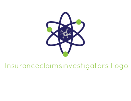 neuroanatomy or nuclear logo showing a cell inside an atomic model