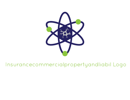 neuroanatomy or nuclear logo showing a cell inside an atomic model