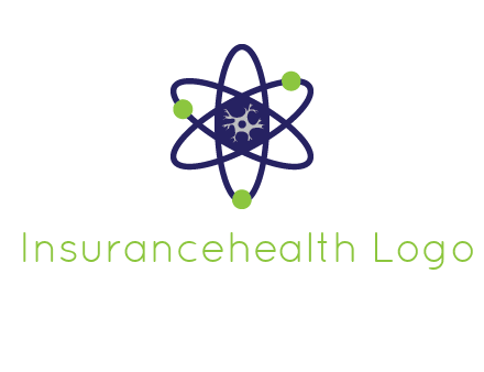 neuroanatomy or nuclear logo showing a cell inside an atomic model