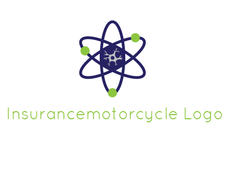 neuroanatomy or nuclear logo showing a cell inside an atomic model