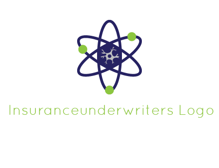 neuroanatomy or nuclear logo showing a cell inside an atomic model