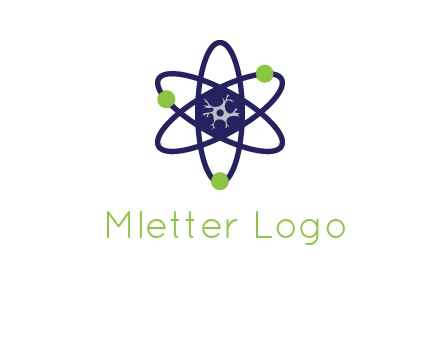 neuroanatomy or nuclear logo showing a cell inside an atomic model