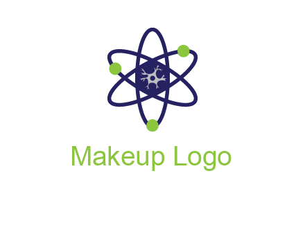 neuroanatomy or nuclear logo showing a cell inside an atomic model