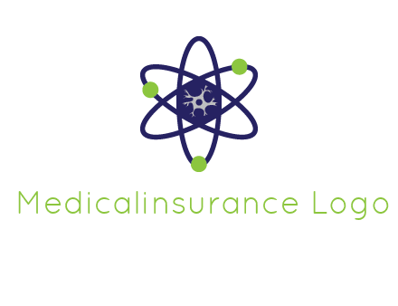 neuroanatomy or nuclear logo showing a cell inside an atomic model
