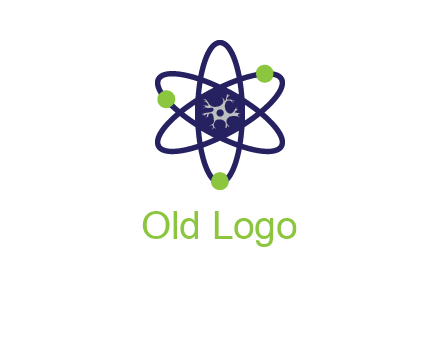 neuroanatomy or nuclear logo showing a cell inside an atomic model
