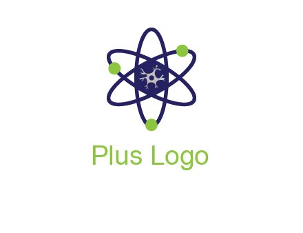 neuroanatomy or nuclear logo showing a cell inside an atomic model