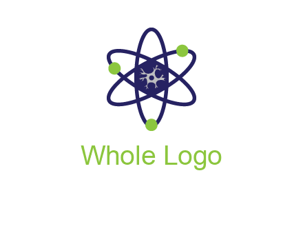 neuroanatomy or nuclear logo showing a cell inside an atomic model