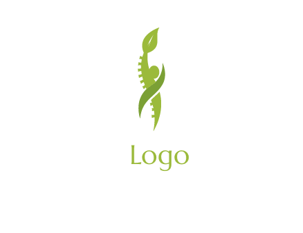 abstract person with back bone and leaf logo