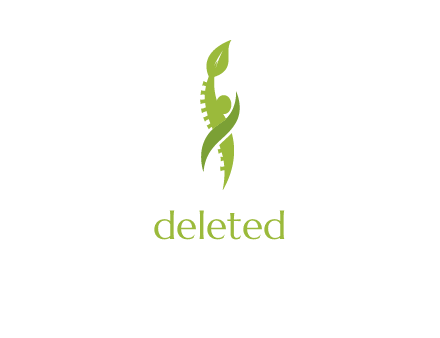 abstract person with back bone and leaf logo