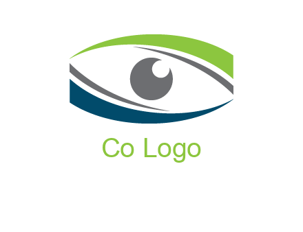 abstract eye with swooshes logo