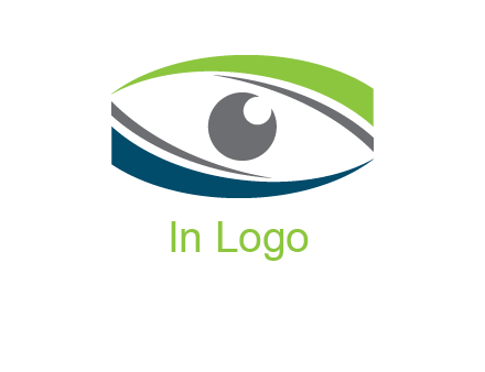abstract eye with swooshes logo