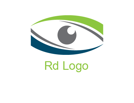 abstract eye with swooshes logo