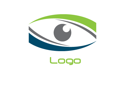 abstract eye with swooshes logo