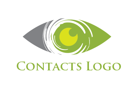 abstract eye inside circle swooshes logo