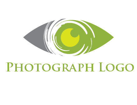 abstract eye inside circle swooshes logo