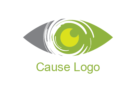 abstract eye inside circle swooshes logo
