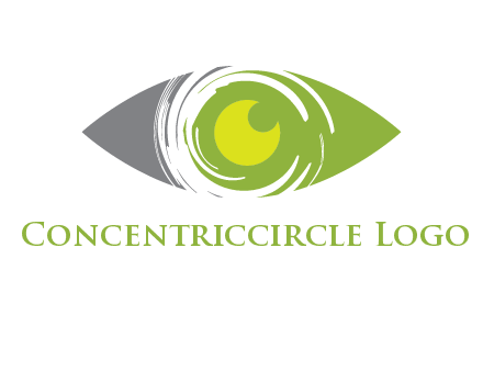 abstract eye inside circle swooshes logo