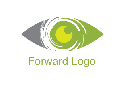 abstract eye inside circle swooshes logo