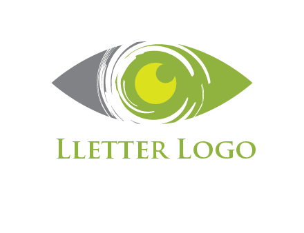 abstract eye inside circle swooshes logo