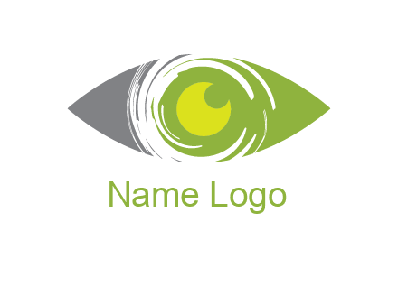 abstract eye inside circle swooshes logo