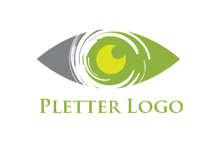 abstract eye inside circle swooshes logo