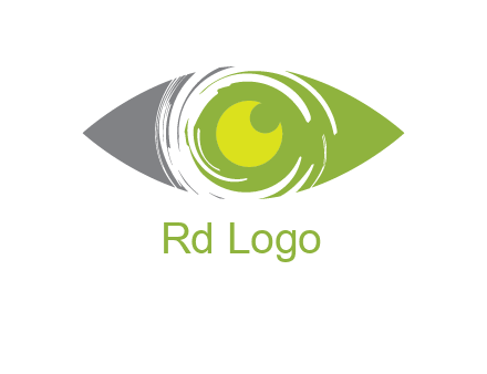 abstract eye inside circle swooshes logo