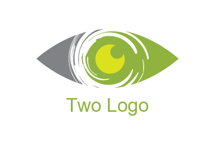 abstract eye inside circle swooshes logo