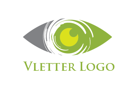 abstract eye inside circle swooshes logo