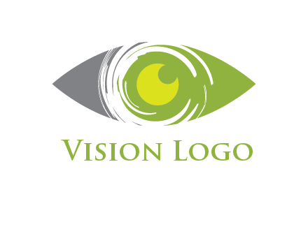 abstract eye inside circle swooshes logo