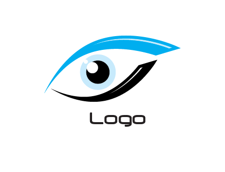 abstract eye with swoosh logo