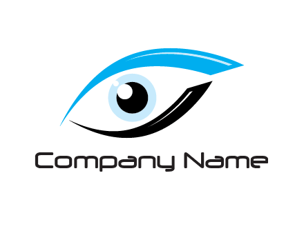 abstract eye with swoosh logo