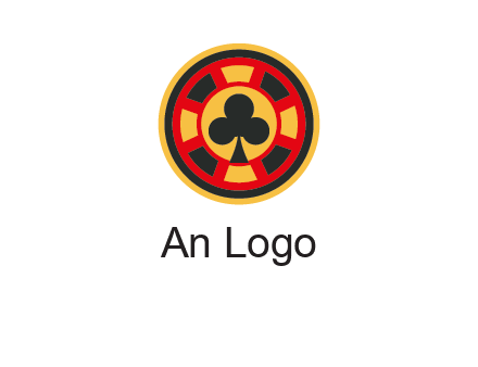 three leaf clover in poker chip