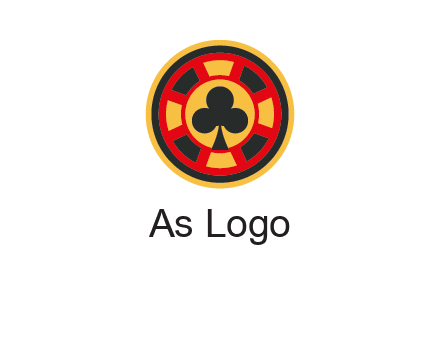 three leaf clover in poker chip