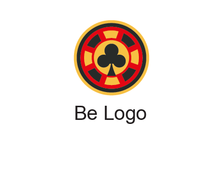 three leaf clover in poker chip