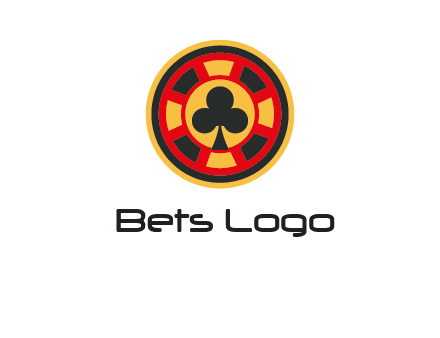 three leaf clover in poker chip