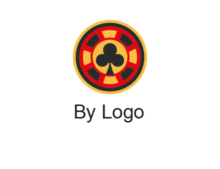 three leaf clover in poker chip