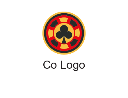 three leaf clover in poker chip