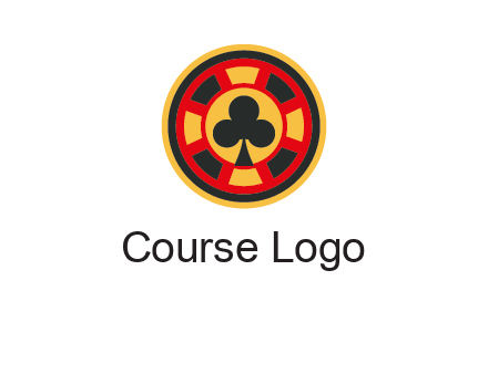 three leaf clover in poker chip