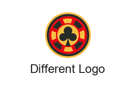 three leaf clover in poker chip