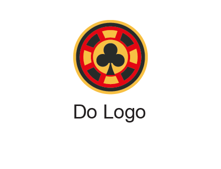 three leaf clover in poker chip