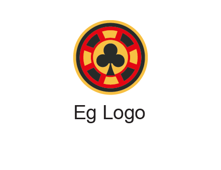 three leaf clover in poker chip