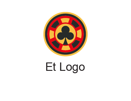 three leaf clover in poker chip