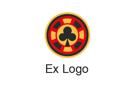 three leaf clover in poker chip