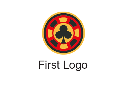 three leaf clover in poker chip