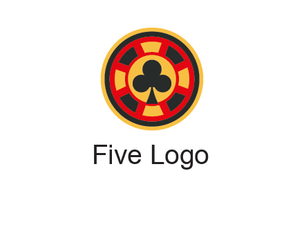 three leaf clover in poker chip