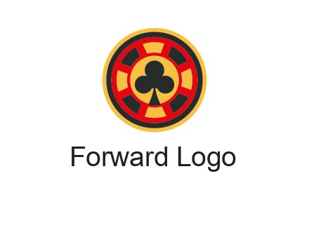three leaf clover in poker chip