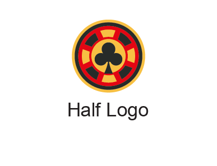 three leaf clover in poker chip