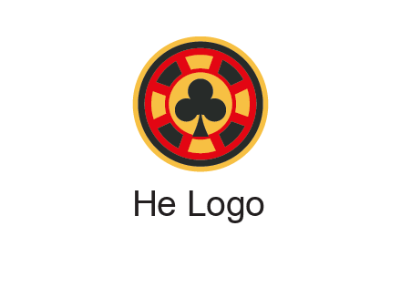 three leaf clover in poker chip