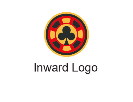 three leaf clover in poker chip