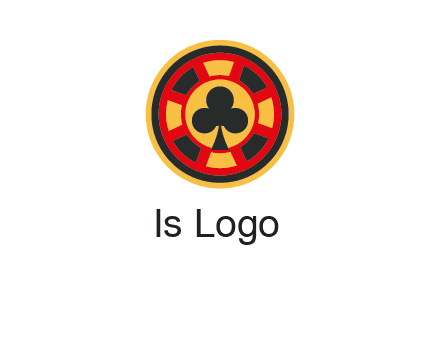 three leaf clover in poker chip